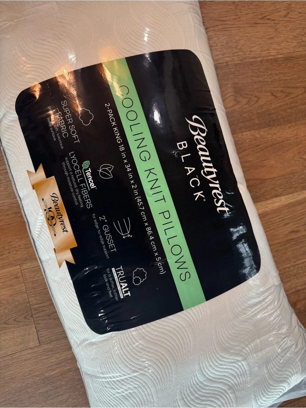 BEAUTYREST BLACK 2pk Luxurious Down Alternative‎ Pillows